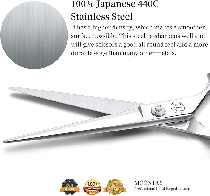 Moontay 6.0" Hair Cutting Shears with Large Finger Holes