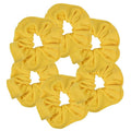 Motique Accessories Large Scrunchies for Women, Pack of 6, Yellow