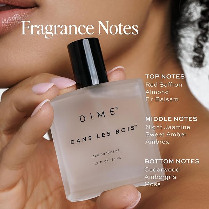 DIME Beauty Perfume Dans Les Bois - Woody Floral Perfume for Women with Cedarwood, Saffron & Night Jasmine, Clean Fragrance, Eau de Toilette, Vegan, 1.7 oz / 50 ml