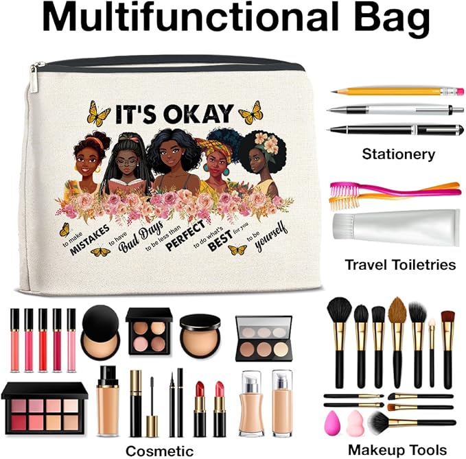 UPNEGE African American Gifts Inspirational Black Women Makeup Bag