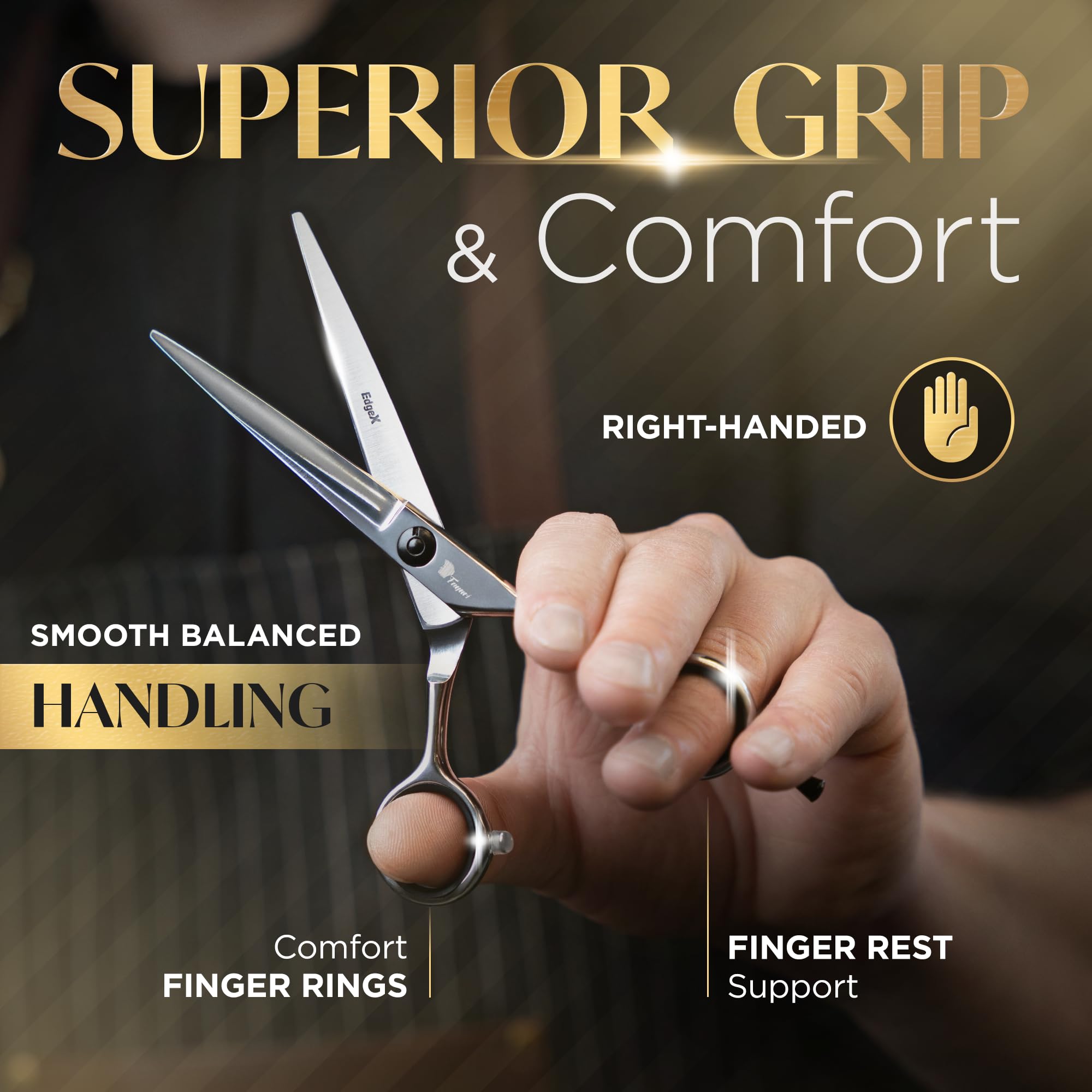 Fagaci Professional Hair Cutting Scissors 6 Inch, Razor Sharp