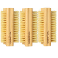 DEBETOOL Bamboo Nail Brush- 3PCS Wooden Firm Nail Brush for Cleaning Fingernails,Two-Side Nail Scrubber Brush for Cleaning Under Nails