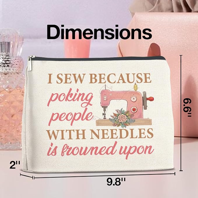 UPNEGE Sewing Gifts Makeup Bag Sewing Lover Gifts Sewer Gift for Women Sewing Lovers Cosmetic Bag Zipper Makeup Pouch