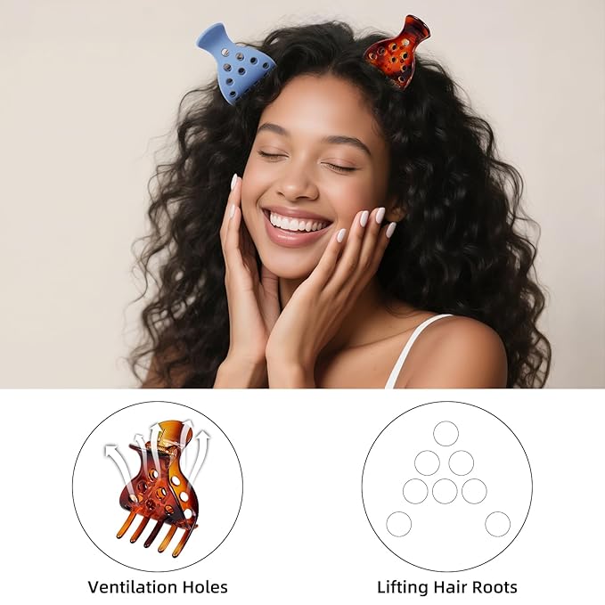 Estedro 7Pcs Root Lifting Hair Clips for Volume Curly Hair Cilp Volumizing Claw Clamps for Women Thin Thick Volumizing Hair Clips Tool for Volume Clips Styling Accessories Claw Cilp