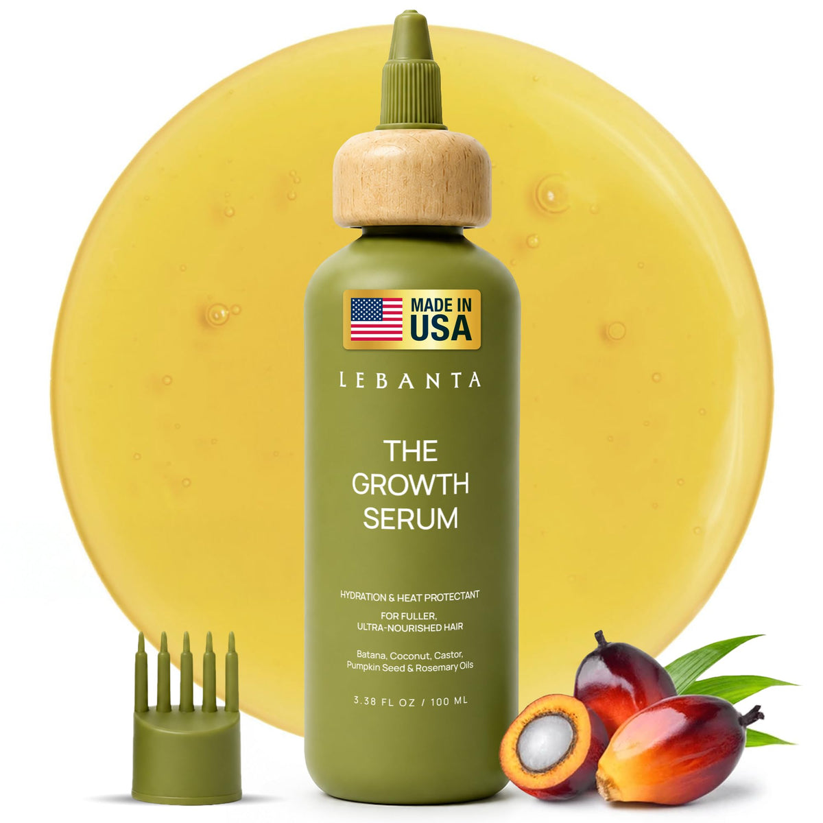 Lebanta Batana Oil for Hair - Organic Castor Rosemary Scalp Oil 3.38 Fl Oz