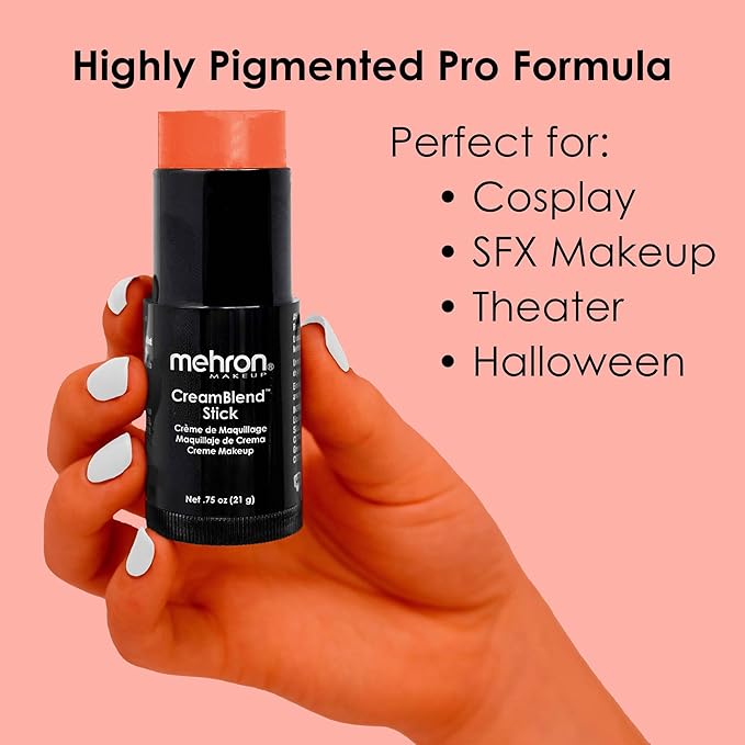 Mehron Makeup CreamBlend Stick | Face Paint, Body Paint, & Foundation Cream Makeup | Perfect for Halloween.75 oz (21 g) (Auguste)