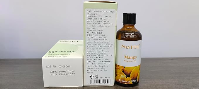 PHATOIL Mango Fragrance Oil for Diffuser Aromatherapy 3.38FL.OZ