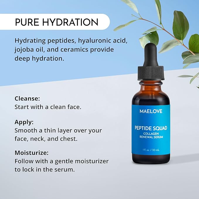 MAELOVE Peptide Squad Collagen Renewal Serum, 1 fl oz