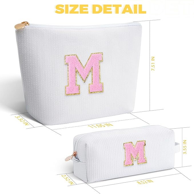 Btffitting Gifts for Teen Girls Women - Birthday Gifts for 10 11 12 13 14 15 16 17 18 Years Old Girl,Makeup Bag Cosmetic Bag,Teacher Gift Trendy Stuff Toiletry Bag - White,M