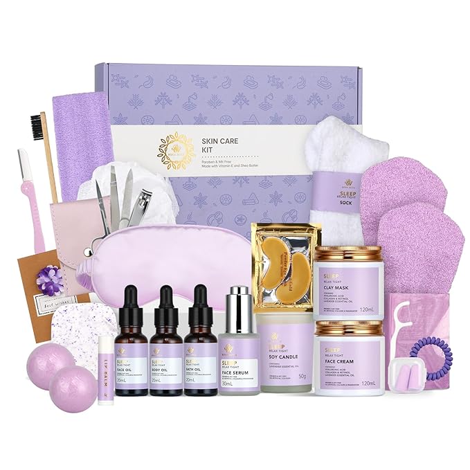 Gifts for Women, 30Pcs Lavender Skin Care Gift Set for Women, Bath & Body Gifts Basket Set, Home Spa Self Care Gift, Essential Oil, Anniversary, Face Serum, Pampering Gift, Birthday, Christmas, Wife