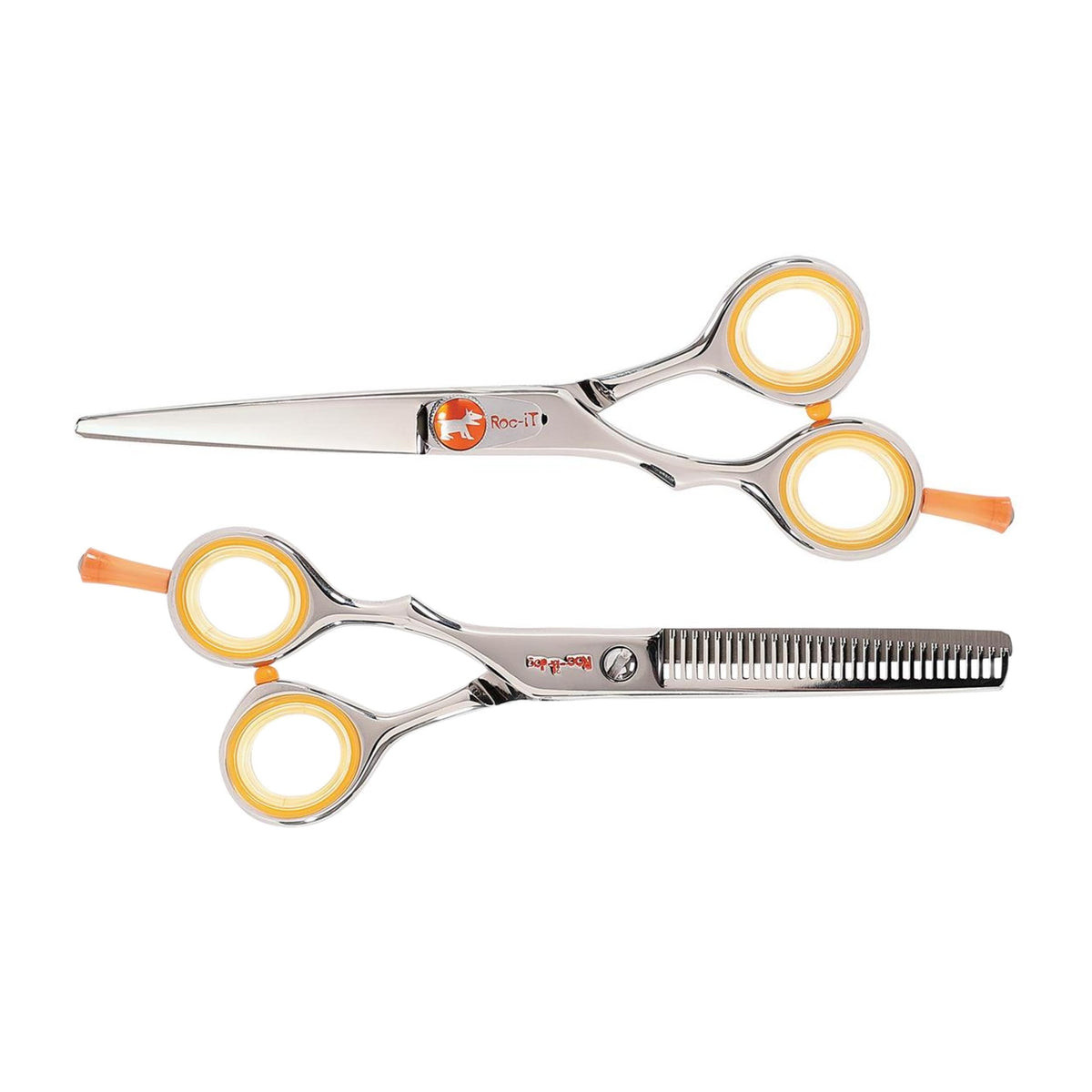 Cricket Centrix Roc-It Dog Professional Stylist 5” Hair Cutting Shears and RTL-30 Thinning Hair Cutting Scissors Duo Set, Salon Barber Supplies for Women and Men Haircut, Lefty