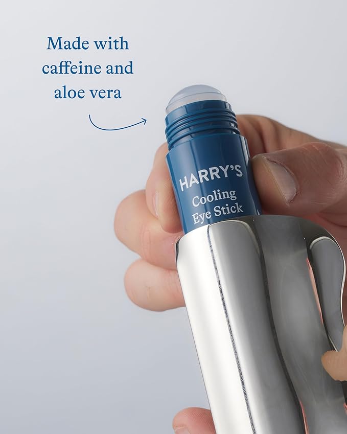 Harry's Cooling Eye Kit for Men - Gua Sha Depuffing Facial Massage Tool and 2 Cooling Eye Sticks