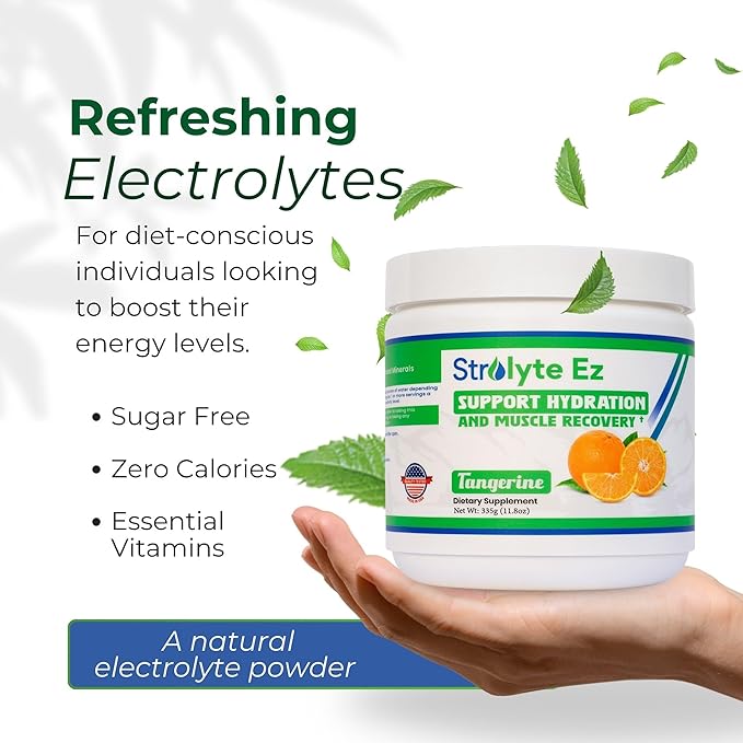 Strolyte Ez Keto Electrolytes Powder - Sugar Free Daily Hydration Powder Boost Energy & Muscle Recovery - Refreshing Tangerine Electrolyte Powder with All Essential Electrolytes & Trace Minerals