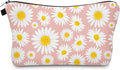 Aiphamy Cute Travel Makeup Bag Cosmetic Bag Small Pouch Gift for Women (Daisy Pink)