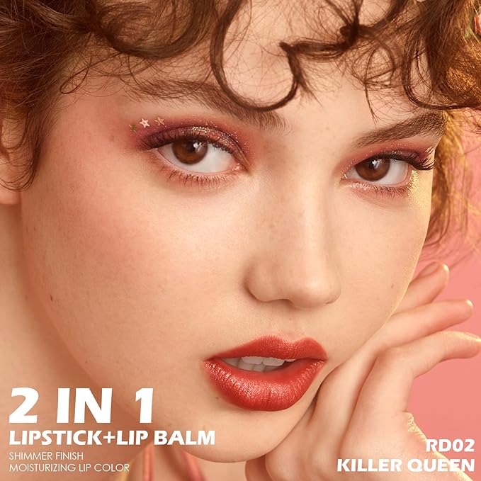 FOCALLURE Pearl Shimmery Lipstick, Moisturizing & Non-Drying, High Pigment Long Lasting Lip Color, Sparkly Shine Finish, Independence Day Gift, Killer Queen
