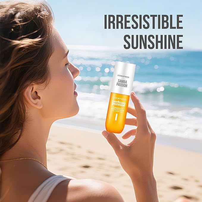LANIMPRESS 3 FL OZ Hair and Body Fragrance Mist, Eau De Parfum for Women,Irresistible Sunshine Perfume No.1, Gourmand Floral Scent– With Notes of Pistachio, Caramel Vanilla,Travel Size Body Spray