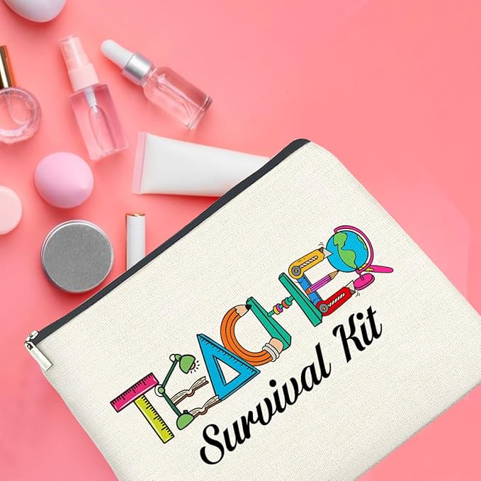 UPNEGE Teacher Survival Kit Makeup Bag Teacher Gifts for Women, Gifts for Teachers Zipper Makeup Pouch