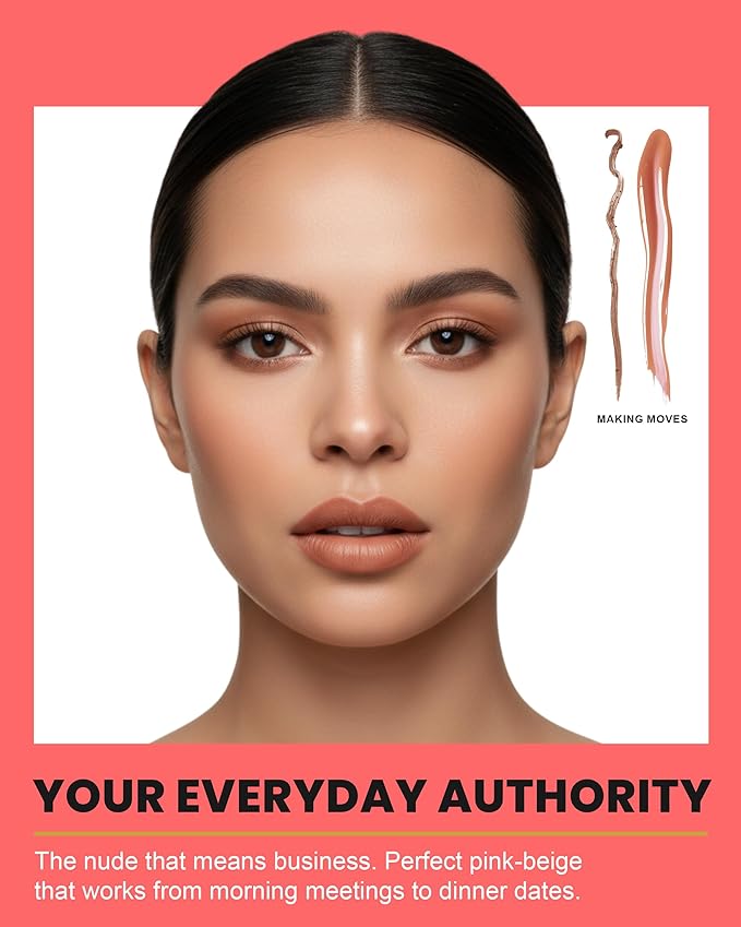 Kirby Kosmetics Lip Kit Duo – Making Moves - TikTok-Viral Precision Liner & Glossy Liquid Lipstick, Clean 2-Step Set with Hydrating Long-Wear Color – Bold Inclusive Beauty for Everyday Konfidence
