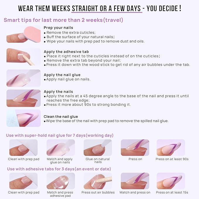 BTArtbox Press On Nails Short - Square Press On Nail, Blue Glossy Nail Tips Glue On Nails with Nail Glue, Reusable Stick On Nails in 15 Sizes - 30 Soft Gel Fake Nails Kit, Ocean Glazed