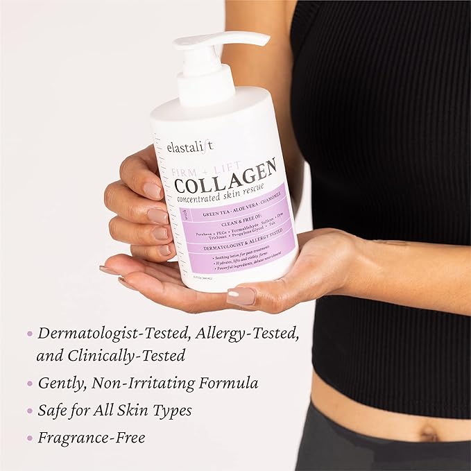 Elastalift Collagen Serum for Face + Body Cream & Face Moisturizer Skin Care Bundle, Face Serum + Body Lotion for Skin to Lift, Plump, & Firm Sagging Skin, 2-Piece Set