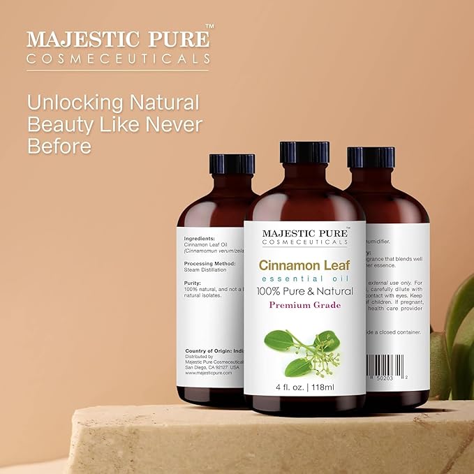 Majestic Pure Cinnamon Essential Oil for Diffuser - 4 Fl Oz