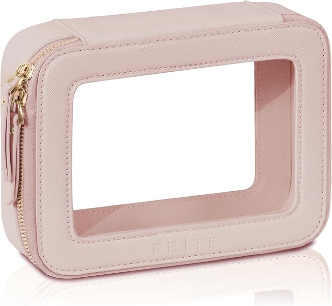 Prite Clear Makeup Bag Travel Cosmetic Organizer Toiletry Case for Women