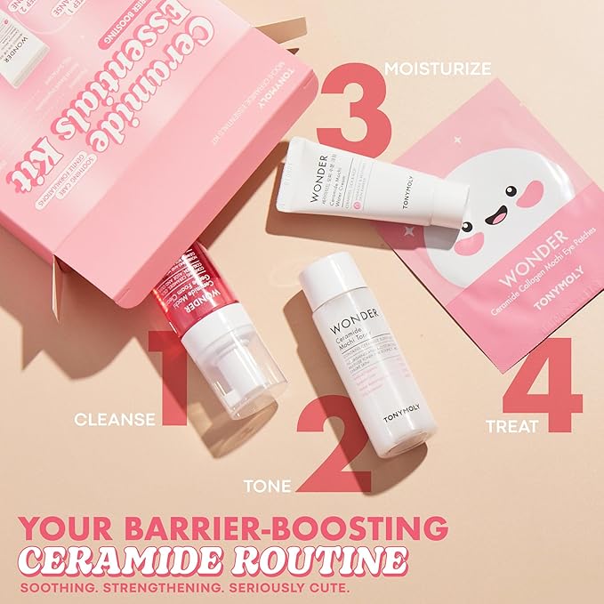 TONYMOLY Wonder Ceramide Mochi Essentials Set - Hyaluronic Acid & Cica