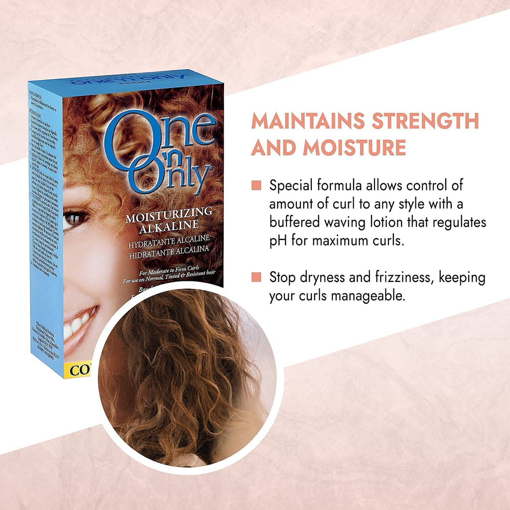 One 'N Only Alkaline Hair Perm - At Home Perm Kit with Argan Oil for Moderate to Firm Curls - Leaves Hair Shiny, Moisturized, and Manageable - Fresh Scent (1 Kit)