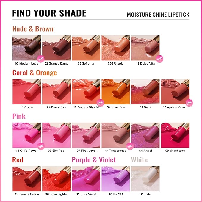 Oulac Moisturizing Lipstick for Women, Red Lipsticks Hydrating, Glass Shine Tinted Lip Balm, Hydrated Juicy and Moisture Lip Color for Dry, Cracked and Chapped Lips, Vegan Lipstick G02