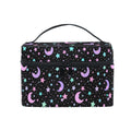 Mnsruu Makeup Bags, Gothic Bats Moons and Stars Makeup Organizer Bags Toiletry Bag Box Travel Cosmetic Bag Make Up Train Case for Women Teen Girl Ladies