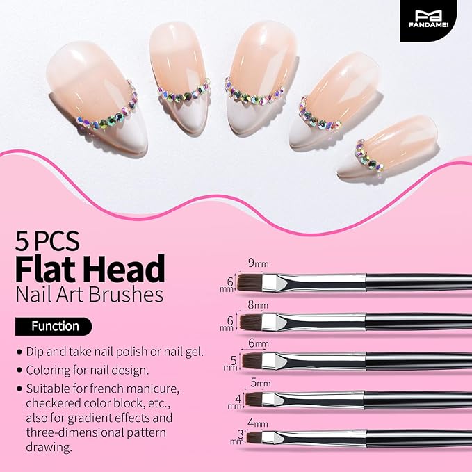 FANDAMEI Nail Art Brushes, Nail Art Tools, Nail Design Tools, Nail Brush Set With Nail Stand, Nail Holder For Painting Nails, 11PCS Nail Brushes For Nail Art, 5PCS Nail Dotting Tool, Nail Art Palette