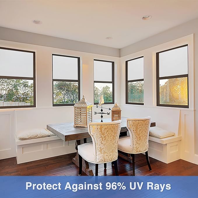 Volcanics Frosted Glass Window Privacy Film with Installation Tools, Removable Static Cling Bathroom Window Film, Heat Control UV Blocking, Peep-Proof, Ideal for Home Office 35.4 x 78.7 Inches
