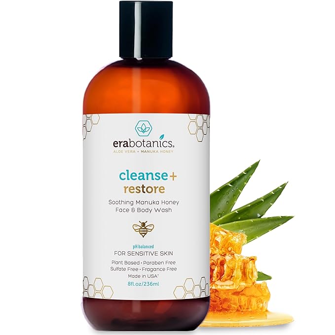 Era Organics Manuka Honey Face Wash - Gentle Cleanser for Sensitive Skin