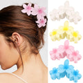 Ondder 4 Pcs Big Flower Hair Clips for Women - Large Matte Claw Clips for Thick Hair, Non-Slip Strong Hold Jaw Clips - Hair Accessories for Women and Girls