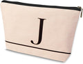 HDYHDY Letter A-Z Initial Personalized Makeup Bags, Birthday Gifts for Women, Monogrammed Gifts for Women Mom Sister Best Friend Bride Bridesmaid, Mothers Day, Christmas, Small Travel Cosmetic Bag (J)