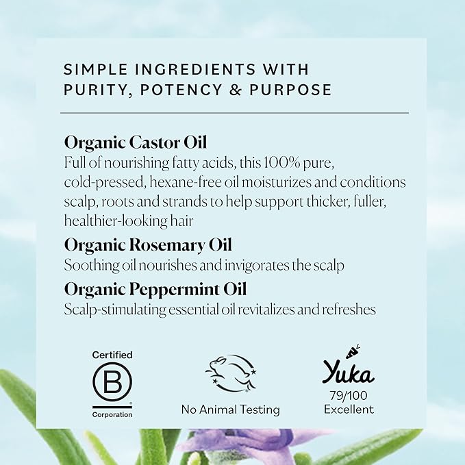 Sky Organics Organic Castor Oil with Rosemary Oil, Pure & Hexane-Free