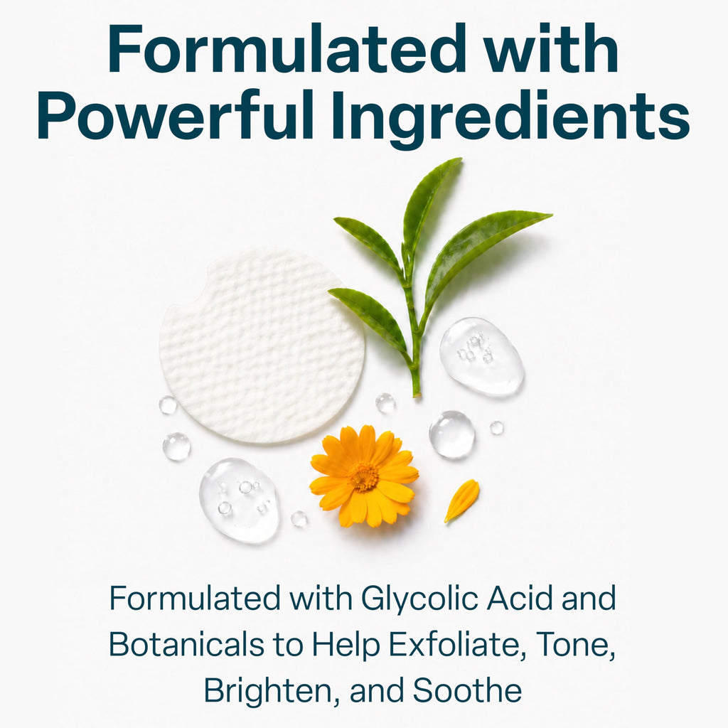 QRxLabs Glycolic Acid Pads - 20% Resurfacing Pads AHA for Face & Body - Exfoliates Skin Surface and Reduces Appearance of Fine Lines and Wrinkles - Acne Treatment Clearing - Daily Pads - 50ct