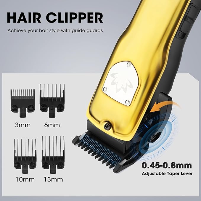 Suttik Professional Hair Clippers for Men, Barber Clippers and Trimmers Set, Foil Shavers for Men, 4 in 1 Cordless Hair Clippers Set Hair Cutting Kit Barber kit with LED Display