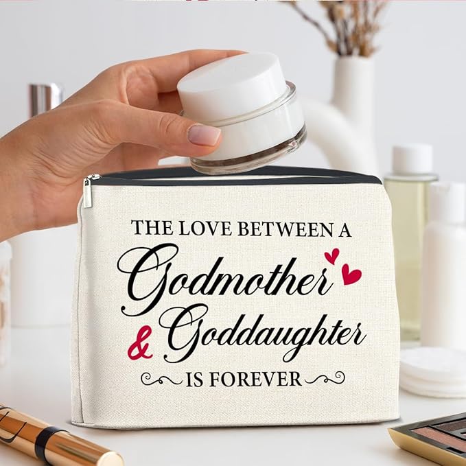 UPNEGE Makeup Bag Godmother Gifts from Goddaughter, Gifts for Godmother and Goddaughter Cosmetic Bag Zipper Makeup Pouch
