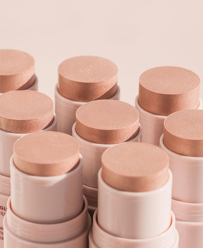 "Wander Beauty On-the-Glow Blush and Illuminator - Petal Pink/Nude Glow - 7-in-1 Hydrating Cream Blush & Highlighting Stick - Stick Blush for Cheeks, Lip, Face & Body - Highlighter Makeup & Blush"