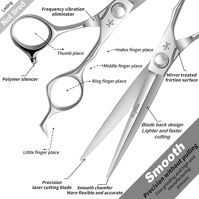 Fengliren High-end Professional Extremely Very Sharp Barber Hair Cutting Scissors Hairdresser Shears For Hair 6.5 Inch Haircut Scissor Made Of Stainless Steel Alloy For Hairdressing Salon and Home Use