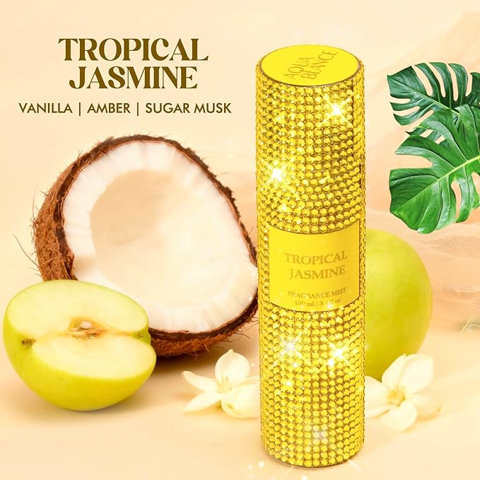 Body Spray for Women, Tropical Jasmine, Bling Fragrance Mist, 3.4 fl oz