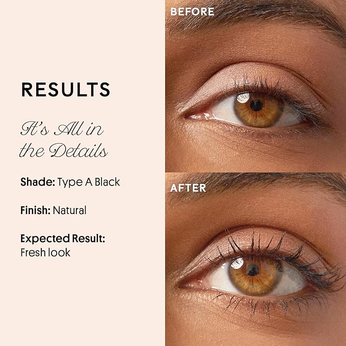 Winky Lux Detail Oriented Mascara – Slim Tightline Mascara with Skinny Micro Spoolie, Lengthening, Volumizing, Defining, Curling & Buildable Formula, Type A Black