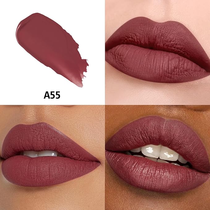 HANLADY Dark Purple Lipstick Long Lasting Lipsticks for Women Smudgeproof