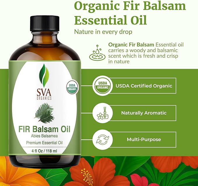 SVA Organic Fir Balsam Essential Oil with Dropper, 4 Fl Oz (118 ml)