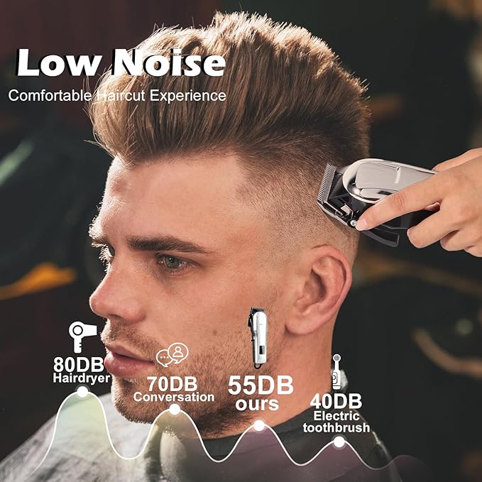 4 Pack Hair Clippers for Men Cordless Clippers for Hair Cutting Rechargeable Beard Hair Trimmer LED Display