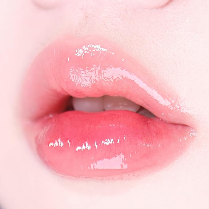 MQNY (MACQUEEN NEWYORK Dewy Water Glow Lip Tint - #03 Peach Dew, Glass-like Mirror Shine Hydrating Lip Stain, Long-Lasting & Non-Sticky Pink Tone Water Tint, 0.12 oz (3.5g)