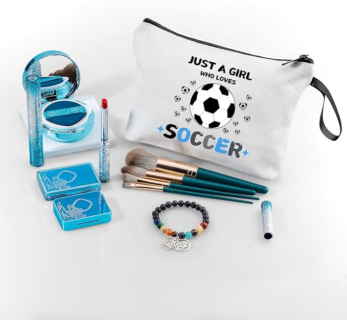 ARIOSEY Soccer Gifts for Girls, Multifunctional Cosmetic Makeup Bag
