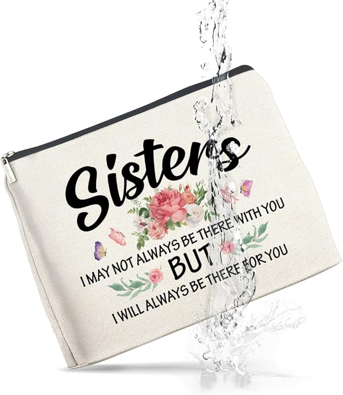 UPNEGE Sisters Gifts Makeup Bag, Gifts for Bestie Best Friend Sister Christmas Birthday, Sisters Cosmetic Bag Zipper Makeup Pouch