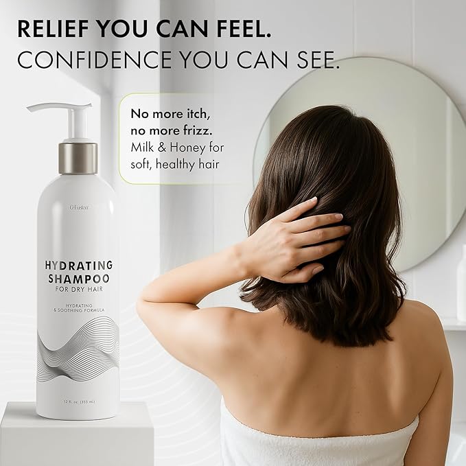 Hydrating Shampoo and Conditioner 2-in-1 for Dry Hair – Color Safe Shampoo and Conditioner in One Formula, Honey & Aloe Moisture Boost for Deep Hydration & Silky Shine, For Colored Hair (12 Fl Oz)